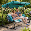 Zahradní houpačka SPRINGOS MALIBU 3-4-místná, zeleno-bílá