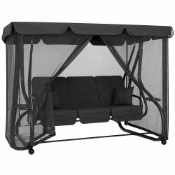 Zahradní houpačka SPRINGOS BOHEMA 3-místná, tmavě šedá