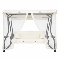 Zahradní houpačka SPRINGOS BOHEMA 4-místná, krémová