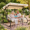 Zahradní houpačka SPRINGOS BOHEMA 4-místná, krémová
