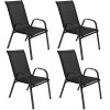 Set 4x Zahradní židle SPRINGOS GF0117 černé
