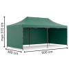 Párty stan 3x6 m SPRINGOS GP0009 zelený