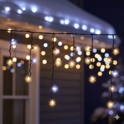 LED krápníky 2,5m, 50LED PRO, IP65, teplá bílá + záblesky