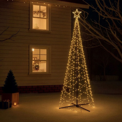 LED světelná dekorace - Vánoční stromeček, 840 LED, teplá bílá + záblesky