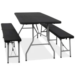 Pivní set pro 8 osob 180x75 cm SPRINGOS GF0098 černý
