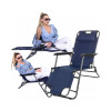 Zahradní polohovací křeslo SPRINGOS RELAX tmavě modré