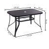 Zahradní stůl 120x70 SPRINGOS TOSCANA GF0077 černý