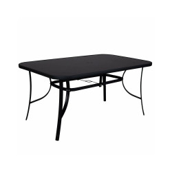 Zahradní stůl 150x90 cm SPRINGOS TOSCANA BLACK černý