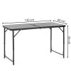 Kempingový stolek 120x60x70,5cm SPRINGOS CS0183 šedý