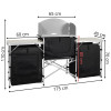 Kempingová kuchyňka se skříňkami 175x45x110cm SPRINGOS CS0188 černo-stříbrná