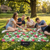 Pikniková deka 200x200 cm SPRINGOS zeleno-červená