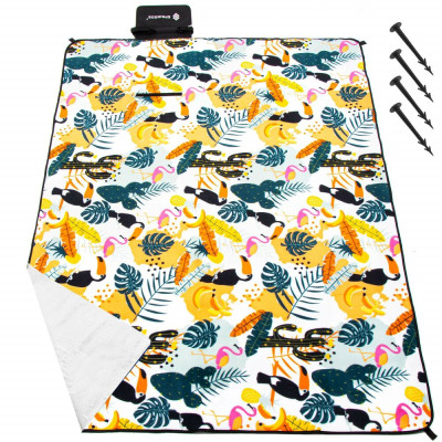 Pikniková deka 200x200 cm SPRINGOS PM043 tropický vzor