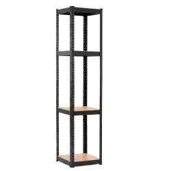 Kovový regál 180x40x40 cm 4 police SPRINGOS HA5282 černý