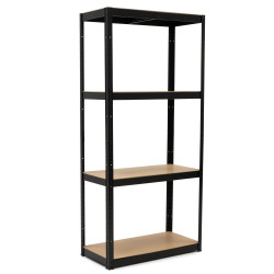 Kovový regál 174x80x40 cm 4 police SPRINGOS HA5283 černý