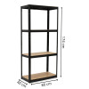 Kovový regál 174x80x40 cm 4 police SPRINGOS HA5283 černý
