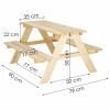 Dětský piknikový stůl s lavicemi 90 cm DECHLAND Mini Picnic