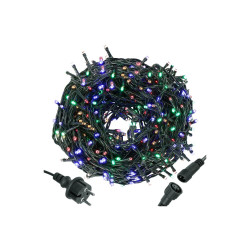 LED světelný řetěz - 25,5m, 300LED, IP44, multicolor