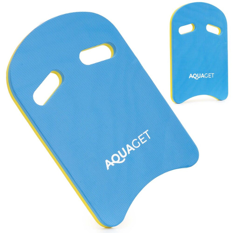 Plavecká deska s úchyty 43x28x3 cm AQUAGET AQ0059 modro-žlutá