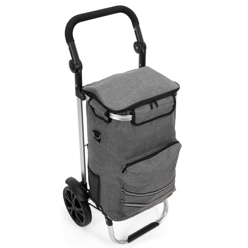 Nákupní taška na kolečkách 42 l SPRINGOS HA7585 šedá