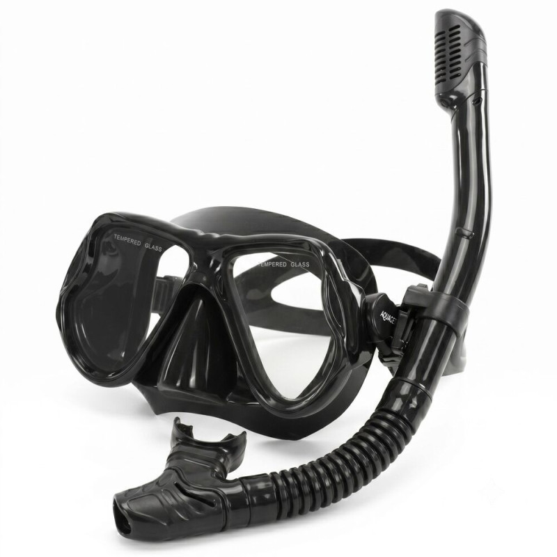 Šnorchlovací sada s DryTop šnorchlem AQUAGET AQ0007 černá