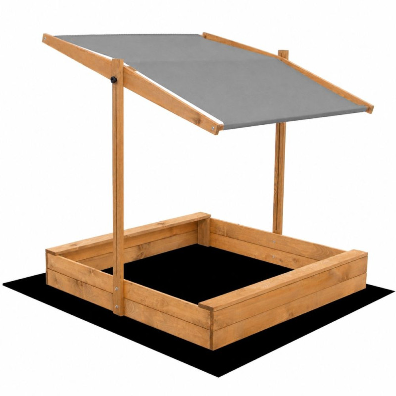 Dětské pískoviště se stříškou 120x120 cm DECHLAND Smart Sun 120DI hnědé