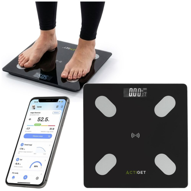 Osobní váha s Bluetooth 180 kg ACTIGET ACT0178 černá