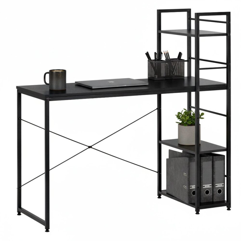 Psací stůl s policemi 120x48 cm SPRINGOS Nexo HF0046 černý