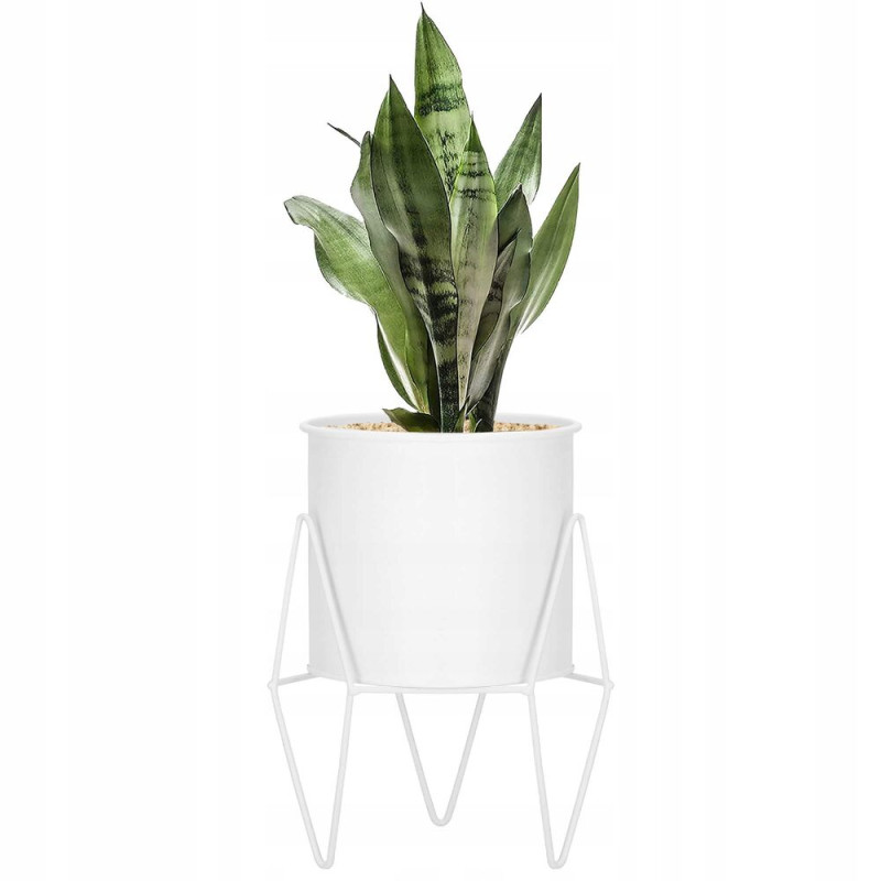 Květináč se stojanem 22 cm SPRINGOS GA0163 bílý