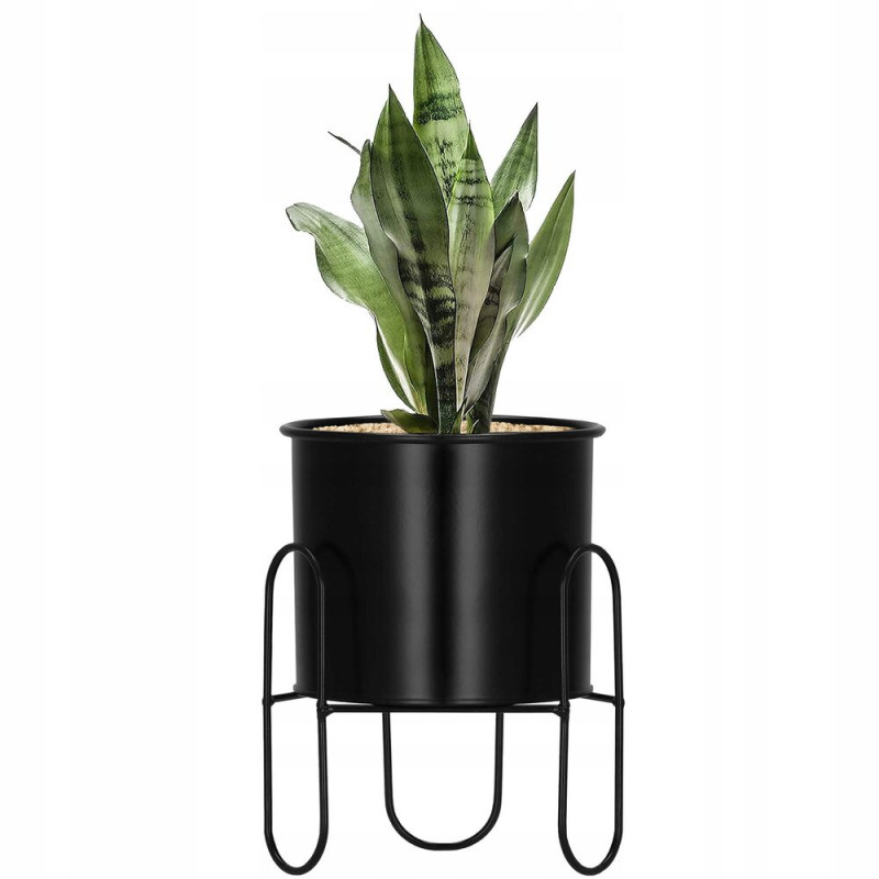 Květináč se stojanem 18 cm SPRINGOS GA0164 černý