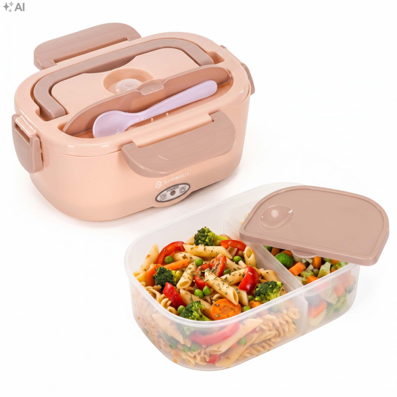 Ohřívací box na jídlo 1,5 l SPRINGOS KI0205 lososový