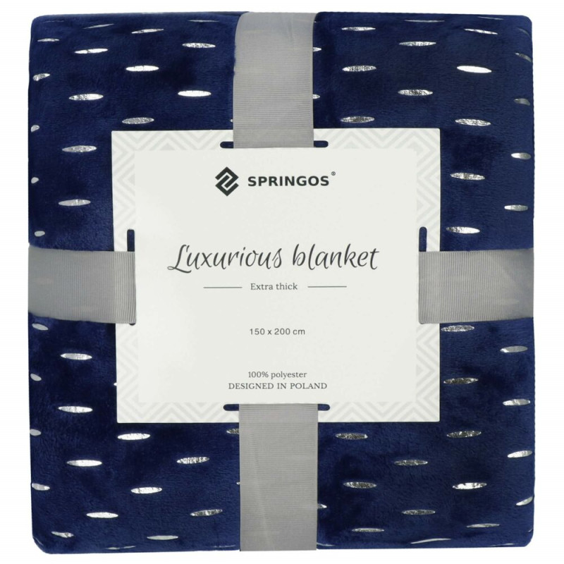 Deka 150x200 cm SPRINGOS EMBER HA7305 tmavě modrá