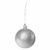 Vánoční baňky stříbrné mix - 6cm, sada 30ks