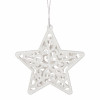 Vánoční ozdoby - Hvězdy se třpytkami bílé,  8cm, sada 2ks