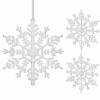 Vánoční ozdoby - Vločky se třpytkami bílé, 12cm, sada 3ks