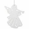 Vánoční ozdoby - Andělé s trumpetou bílí, 11cm, sada 6ks