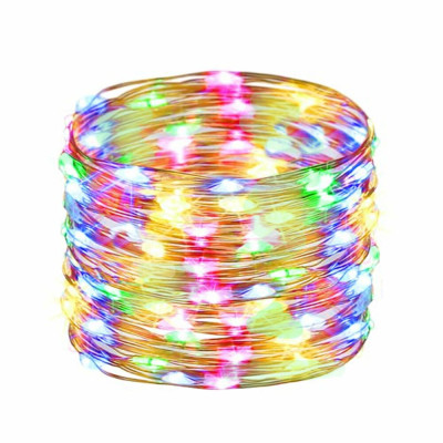 LED řetěz Nano - 5m, 50LED, 2xAA, multicolor