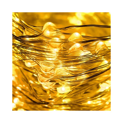 LED řetěz Nano - 10m, 100LED, 8 funkcí, IP44, teplá bílá