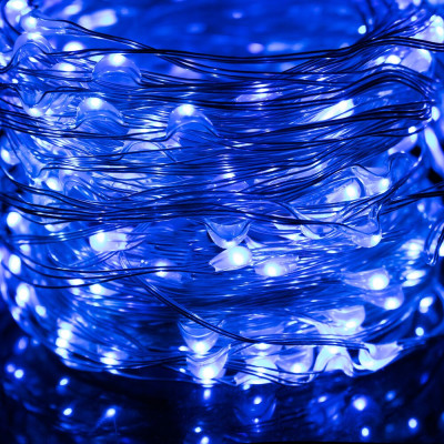 LED řetěz Nano - 20m, 200LED, 8 funkcí, IP44, modrá