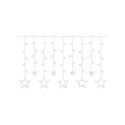 LED světelný závěs Hvězdy - 2x0,9m, 138LED, 8 funkcí, IP44, teplá bílá