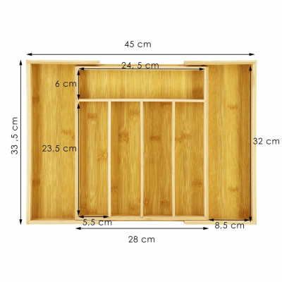 Příborník do zásuvky 45 cm, přírodní bambus SPRINGOS HA5089