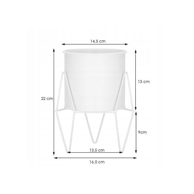 Květináč se stojanem 19 cm, bílý  SPRINGOS ARTON