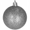 Vánoční baňky šedé mix - 456cm, sada 30ks