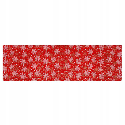 Vánoční ubrus 180x33 cm Vločky, červený