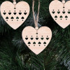 Vánoční dřevěné ozdoby - Srdce, sada 6ks