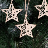Vánoční dřevěné ozdoby - Hvězdy, sada 6ks