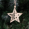 Vánoční dřevěné ozdoby - Hvězdy, sada 6ks