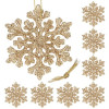 Vánoční ozdoby - Sněhové vločky se třpytkami 8cm, zlaté, sada 8ks