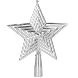 Hvězda na vánoční stromeček 18 cm stříbrná