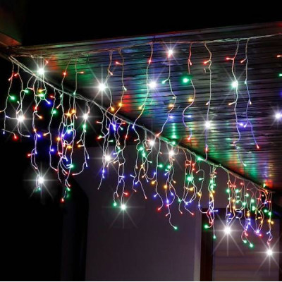 LED krápníky - 14,5m, 300LED, IP44, multicolor + záblesky