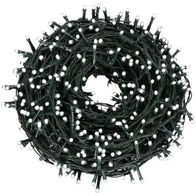 LED světelný řetěz - 17,5m, 300LED, 8 funkcí, IP44, studená bílá